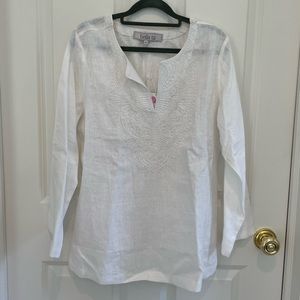Bella Tu linen beaded tunic